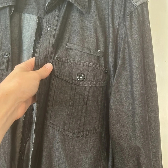 Eighty-Eight Platinum Mens Long Sleeve Shirt Size L Black Button Up - Picture 4 of 6